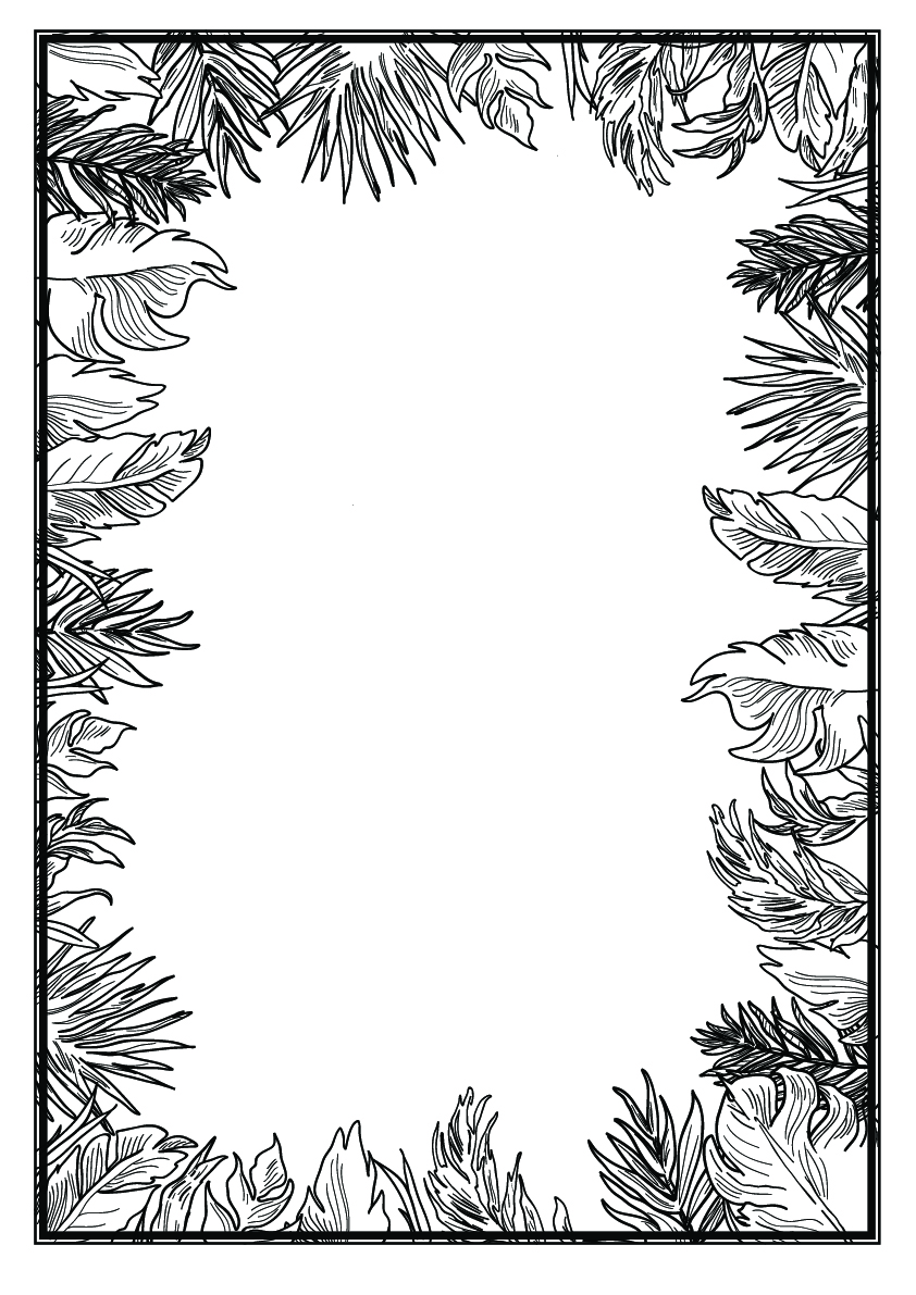 Leaf Border Design Drawing